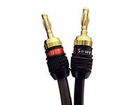 Sewell Deadbolt Terminated Speaker Wire, 50 ft, 259 Strand, 12 AWG Pure Copper, OFC, Deadbolt Banana Plugs SW-32980-50