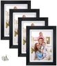 Giftgarden 5x7 Picture Frame Set of 4, 6x8 Matted to Display 5 by 7 Photo with Mat or 6 by 8 without Mat for Wall or Tabletop, Black