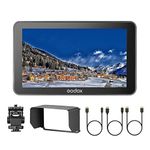 Godox GM6S 5.5Inch 4K Camera Monitor 1200nit Ultra-Bright Video Monitor for DSLR Camera 1920 * 1080 IPS Screen Touch Control HDMI Input & Output Custom 3D LUT Type-C/DC/Battery Powered with Sun Hood