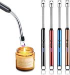 DIYMAG Electric Lighter for Candles Rechargeable Electric Gas Lighter Plasma Flameless Windproof USB Lighter 360° Flexible Neck Arc, Puja Lamps, Gas Stove | Ideal for Restaurants USE (Multicolor)