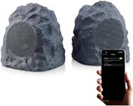 Gemini Sound GHRK-400-PR Rechargeable Bluetooth Outdoor Rock Speaker Pair - Wireless, Waterproof IPX5, TWS Stereo Pairing, 10-Hour Play Time Battery for Patio & Garden Audio