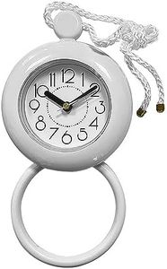 POFET Bathroom Clock Waterproof Shower Clock With Towel Hanging Waterproof Clocks for Bathroom Kitchen Timer Clocks(white)