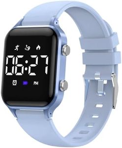 Waterproof Kids Digital Watches for Boys Girls,Sport Watch with Pedometer Stopwatch Vibration Alarm for Ages 5-13,No App Fitness Tracker Watch for Kids Teens Birthday L6615E-LightBlue