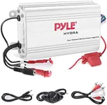 Pyle Hydra Marine Amplifier - Upgraded Elite Series 400 Watt 4 Channel Micro Amplifier - Waterproof, GAIN Level Controls, RCA Stereo Input, 3.5mm Jack, MP3 & Volume Control (PLMRMP3A)