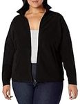 Amazon Essentials Women's Plus Size Full-Zip Polar Fleece Jacket, Black, 4X