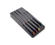 Joseph Joseph Elevate Knives 5-Piece Colour Coded, Japanese Stainless-Steel, Knife Set in Drawer Storage Block, Tidy Organisation Tray – Black