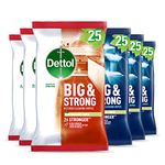 Dettol Antibacterial Biodegradable Kitchen And Bathroom Cleaning Wipes, Pack Of 3 X Power Pure Wipes 25 Per Pack, 150 count, Pack of 6