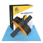 PRO365 Abs Roller, Ab Wheel Anti Rust Stainless Steel Rod, Ab Wheel, Home Gym Equipment Abs Workouts 100 Kgs, Core Workouts for Men and Women (6MM Safe Knee Mat, Yellow)