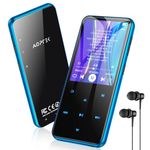 AGPTEK 64GB MP3 Player Bluetooth 5.3 with 2.4 Inch TFT Colour Screen, HiFi Music Children's MP3 Player with Speaker, Touch Buttons, FM Radio, E-Book, Recording, Support up to 128 GB, Blue