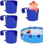 4 PCS Pool Cup Holder, Above Ground Poolside Cup Holder fits Most Swimming Pools, Sturdy Pool Drink Holder Accessories No Spill Sturdy Poolside Storage Containers Basket Above Ground Pool Accessories