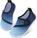 LeIsfIt Toddler Water Shoes Boys Girls Aqua Socks Kids Outdoor Quick-Dry Breathable Swim Shoes Lightweight Non-Slip Barefoot Beach Shoes Gradient Blue 5 Toddler
