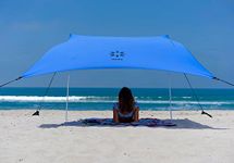 Neso Tents Beach Tent with Sand Anchor, Portable Canopy Sunshade - 7' x 7' - Patented Reinforced Corners (Periwinkle Blue)