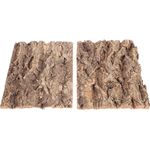 Kisangel 2Pcs Cork Bark Reptile Tree Bark Snake Basking Platform Turtle Climbing Platform for Reptiles Animal Aquarium