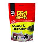 The Big Cheese Mouse & Rat Killer Pasta Sachet - 10g x 15 Kills Mice and Rats Pre-Measured Chew Through Sachets Difenacoum, Red