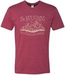 Go All Out Adult The Mountains are Calling and I Must Go Deluxe T-Shirt, Cardinal, S