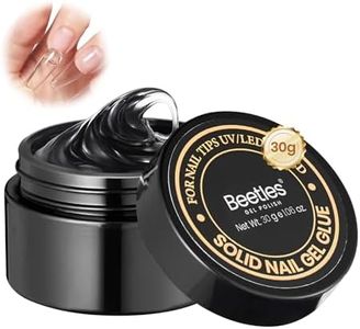 Beetles 30g Solid Nail Glue Gel for Nail Tips Press On Nails, Beginner-Friendly, Clear Hard Gel for Nail Extension & 3D Sculpting Nail Art, UV & LED Cured