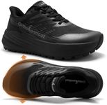 OrthoComfoot Men's Orthopedic Wide Trail Running Shoes, Casual Plantar Fasciitis Foot Pain Relief Shoes, Soft Non Slip Standing Hiking Adventure Sneakers Black Size 9