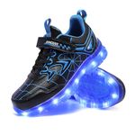 YUNICUS Kids Light Up Shoes for Boys Girls Toddler Sneakers USB Rechargeable Best Gift for Birthday Halloween Christmas, 813_blue, 8.5 US Toddler