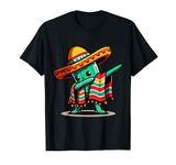 funny Dabbing Cactus Cinco De Mayo Mexican poncho Boys Kids T-Shirt