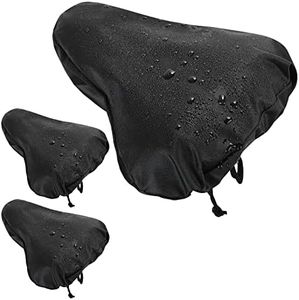 3 Pieces Waterproof Bike Seat Rain Cover with Drawstring Mountain Bicycle Seat Cover Rain Dust Protective Cushion Saddle Cover PVC Layer and Polyurethane Coating Bike Rain Cover for Men Women