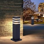 AILICIN Pathway Lights Post Lights IP54 Waterproof Outdoor Lamp Post Lawn Light Floor Lamp E26 Lampholder Hardwired Suitable for 12V / 24V / 120V Voltage（16in, Black）