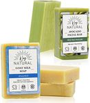 Way Natural 2 Avocado Facial Bars with 3 Unscented Soap Bars (5 Bars)