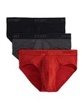 2(X)IST Men's Essential Cotton No Show Brief 3-Pack - multi - Medium