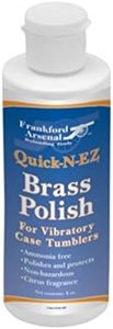 Frankford Arsenal 4 oz. Bottle of Ammonia-Free Quick-N-EZ Brass Polish for Tumbler and Reloading, white, blue