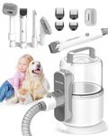 Simple Way Dog Grooming Vacuum, 6 in 1 Pet Grooming Vacuum with 3 Suction Mode and Large Dust Cup, Dog Vacuum Brush for Shedding Grooming and Pet Grooming Kit for Dog Hair at Home (White)