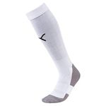 PUMA Men's LIGA Core Football Socks, White/Black, Size 4