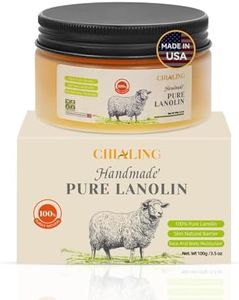 CHIALING Handmade Lanolin - 100% Pure Natural Australian Lanolin Cream -Made in USA - USP Grade Moisturizer for Dry/Cracked Skin, Nipple Discomfort,Lip Hydration & Eczema | Unscented, Additive-Free(3.5 oz)