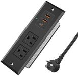 Recessed Power Strip, PD 18W USB C Fast Charging Power Outlet, Plug in 2AC Outlets & 2 USB-A Ports &1 USB-C Port, Connect Flat Plug 6.5ft Extension Cord