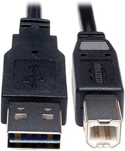 Tripp Lite Universal Reversible USB 2.0 Hi-Speed Cable (Reversible A to B M/M) 1-ft.(UR022-001)