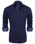 Alimens & Gentle Mens Long Sleeve Dress Shirts Wrinkle Free Casual Button Down Shirts