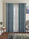 Amazon Brand - Solimo Polyester Spandex Door Curtains (Pack of 2, 7 Feet, Grey)