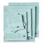 Lacoste Heritage Supima Cotton 6-Piece Towel Set, 2 Bath Towels, 2 Hand Towels, 2 Washcloths, Mint