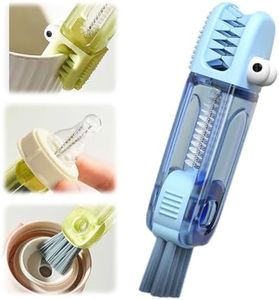 2024 New 3 in 1 Cup Lid Cleaning Brush,Crevice Cleaning Brush Set for Baby Bottle Gap Tight Spaces Cup,3 in 1 Multifunctional Cleaning Brush Portable Cup Lid Cleaner with Brush(B)