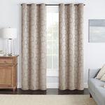 ECLIPSE Meridian Modern Blackout Thermal Grommet Window Curtain for Bedroom or Living Room (1 Panel), 42 in x 95 in, Linen