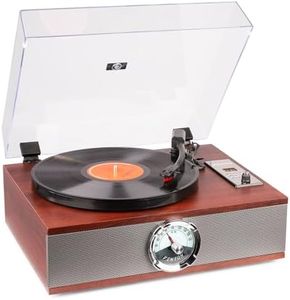 Fenton RP180 Vinyl Record Player Turntable Bluetooth CD FM Radio Vintage Built in Speakers USB RCA Retro All in one Home Music System