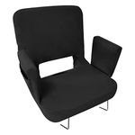 TOPSKY Stadium Seat with Back Support 3 Reclining Positions, Wide Bleacher Seats with 2 Hook Picnic Seat (Black, Regular(Seat 17"))
