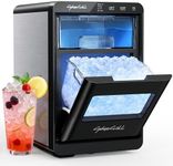 CyberChill Nugget Ice Maker Countertop 44lbs Per Day Pebble Sonic Ice Makers Machine Chewable Pellet Ice with Self-Cleaning Removable Water Tank See Through Window for Home/Kitchen/Office