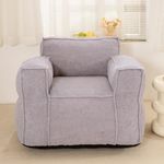 IEVENW Sherpa Giant Bean Bag Chair for Adult, Bean Bag Sofa Couch with Soft Stuffed Memory Foam, Comfy and Lazy Sofa for Dorm, Apartment, Living Room and Bedroom, Grey