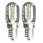 QLEE E14 T22 Led 1.5w Microwave Bulb 240v 20w Equivalent Incandescent Lamps Cooker Hood Bulb for Refrigerator Microwave Oven Candelabra Lava Desk Light Appliance Lamp Daylight 2 Pack