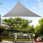 HIPPO Shade Sail 10FTX10FTX10FT 150 GSM Sun Shade 85% UV Block for Canopy Cover, Outdoor Patio, Garden, Pergola, Balcony Tent (Grey, Customized, Pack of 1)