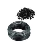 TRUSTFARM 4mm feeder line pipe connector Drip Irrigation Kit Accessories 4mm Pin Connectors (120 Pieces) 4mm Feeder Line Pipe, 30 m (Black) for Watering Home Garden Plants.