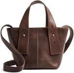 S-ZONE Leather Crossbody Bags for Women Mini Tote Purses Small Satchel Top-Handle Handbags with Adjustable Strap