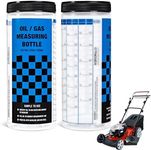 [2-Pack] Wide Mouth Oil/Gas Measuring Bottle - Reusable Mixing Bottle For Two Stroke Engines - Six Different Ratios & Smudge-Proof Measurements in Gallons & Liters - Mix Oil/Fuel Hundreds of Times