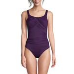 Lands' End Womens Slender Carmela Underwire One Piece Swimsuit BlackBerry Regular 18