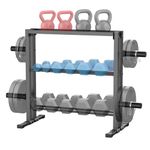 WINNOW Dumbbell Rack, 3 Tier Weights Storage Rack for Dumbbells, Weight Plates, and Kettlebells