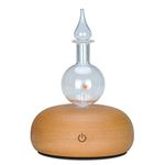 Vintage Nebulizing Pure Essential Oil Aromatherapy Diffuser 7 Colors Light Adjustable Mist - Premium Home & Professional Use, No Heat, No Water, No Plastic for Bedroom, Nursery or Desk (Light Wooden)